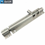 Satin Aluminium Barrel Bolt – Straight & Necked – Sizes 38mm, 50mm, 75mm, 100mm, 150mm – Bathroom, Toilet & Shed Door Latches