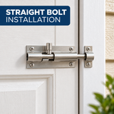 Door Bolts Satin Aluminium Barrel Bolt – Straight & Necked – Sizes 38mm, 50mm, 75mm, 100mm, 150mm – Bathroom, Toilet & Shed Door Latches