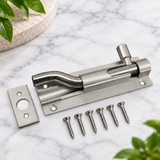 Door Bolts Satin Aluminium Barrel Bolt – Straight & Necked – Sizes 38mm, 50mm, 75mm, 100mm, 150mm – Bathroom, Toilet & Shed Door Latches