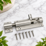 Door Bolts Satin Aluminium Barrel Bolt – Straight & Necked – Sizes 38mm, 50mm, 75mm, 100mm, 150mm – Bathroom, Toilet & Shed Door Latches