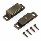 Heavy Duty Magnetic Catch – 6kg Hold – Brass, Chrome, Black, or Antique Bronze Cabinet & Cupboard Door Latch
