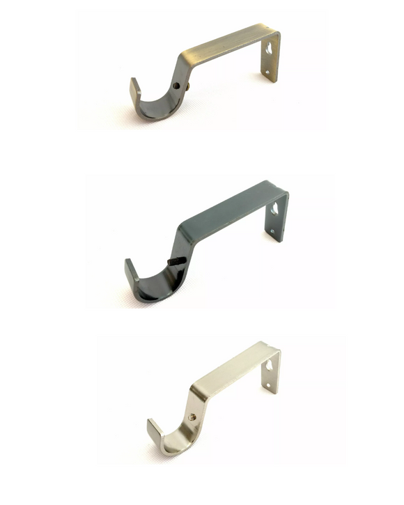 Curtain Rod Brackets – Wall Mount Rod Supports for 19mm & 28mm Poles – Antique Bronze, Chrome, Black Finish