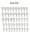 Hooks and Eyes for Curtain Wire – Strong Metal Fixings for Net Curtain Wire and Voile Cords