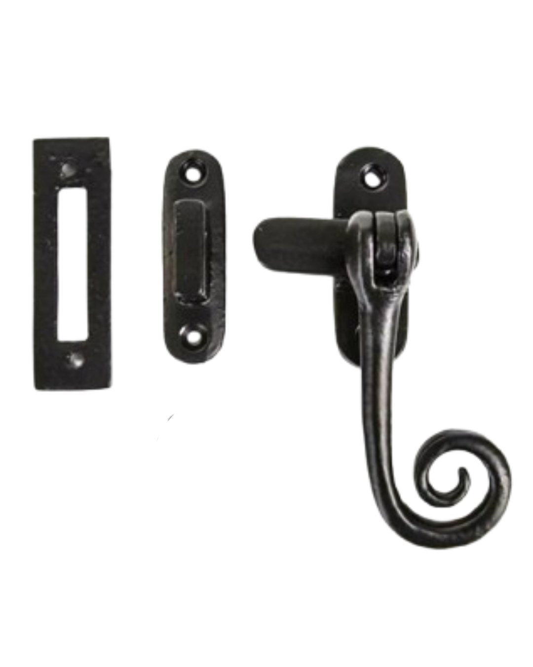 Monkeytail Window Fasteners and Stays – Black Ironmongery Casement Hardware Set