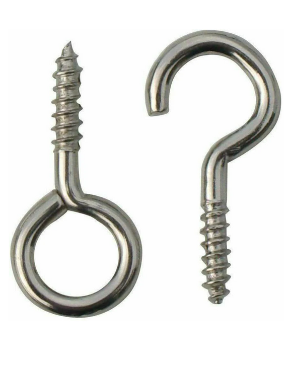 Hooks and Eyes for Curtain Wire – Strong Metal Fixings for Net Curtain Wire and Voile Cords