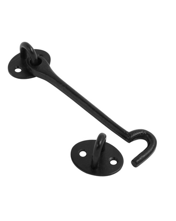 Plain Chain Hook Black Ironmongery – Traditional Cabin & Gate Hook (100mm, 150mm, 200mm, 250mm, 300mm)