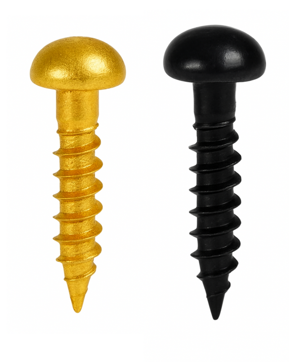 Round Head Wood Screws 3.5x20mm – Brass & Black Finish – Decorative Fixings