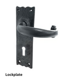 JAB Door Handles – Black Iron Bathroom & Lock Plate Handles | Traditional Wrought Iron Lever Handle Sets