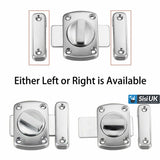 Bathroom Door Lock – Chrome or Brass Privacy Turn & Release Bolt – Toilet Twist Latch for WC/Bathroom Doors