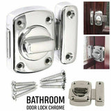 Bathroom Door Lock – Chrome or Brass Privacy Turn & Release Bolt – Toilet Twist Latch for WC/Bathroom Doors