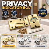 Indicator Bolt – Brass, Polished Chrome & Satin Chrome Privacy Door Lock for Bathroom, Toilet, Cubicle & Changing Room