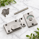 Indicator Bolt – Brass, Polished Chrome & Satin Chrome Privacy Door Lock for Bathroom, Toilet, Cubicle & Changing Room