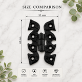 Black Antique Cast Iron Cabinet Hinges - Ornate Snake & Butterfly Design