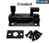 Matt Black Slide Bolts – Straight & Necked – Sizes 38mm, 50mm, 75mm – Bathroom, Toilet & Shed Door Latches