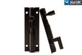 Matt Black Slide Bolts – Straight & Necked – Sizes 38mm, 50mm, 75mm – Bathroom, Toilet & Shed Door Latches