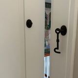 Twisted Black Rustic Cabin Hooks – Heavy-Duty Wrought Iron Door & Gate Latch – Sizes 75mm, 100mm, 150mm