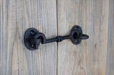 Twisted Black Rustic Cabin Hooks – Heavy-Duty Wrought Iron Door & Gate Latch – Sizes 75mm, 100mm, 150mm
