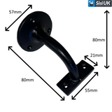 Heavy Duty Handrail – Black Ironmongery Wall-Mounted Grab Rail for Stairs, Steps, and Passageways (60mm)