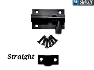 Matt Black Slide Bolts – Straight & Necked – Sizes 38mm, 50mm, 75mm – Bathroom, Toilet & Shed Door Latches