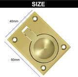 Solid Brass Flush Ring Pull Handle 50mm – Recessed Trap Door & Furniture Pull Handle for Cabinet, Cupboard & Floor Hatch
