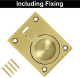 Solid Brass Flush Ring Pull Handle 50mm – Recessed Trap Door & Furniture Pull Handle for Cabinet, Cupboard & Floor Hatch