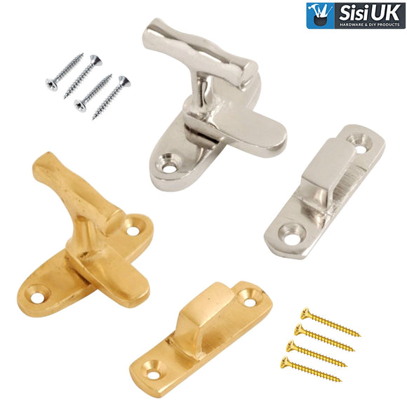 Showcase Fastener – 40mm Cabinet Display Lock Clip – Chrome or Brass Finish for Cupboards, Doors, and Showcases