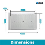 Aluminium Adjustable Air Vent – Silver Metal Hit & Miss Ventilation Cover for Openings 9"x3", 9"x6", 9"x9" – Double Brick Wall & Indoor Use