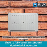 Aluminium Adjustable Air Vent – Silver Metal Hit & Miss Ventilation Cover for Openings 9"x3", 9"x6", 9"x9" – Double Brick Wall & Indoor Use