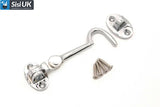Polished Chrome Cabin Hooks – Heavy-Duty Door, Gate & Window Latches – Sizes 2" to 12" (50mm–300mm)