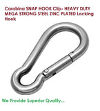 Snap Hooks – Bright Zinc Plated – Sizes M4, M5, M6, M8, M10 – Heavy Duty Carabiner Style Clips for Chains, Ropes & DIY