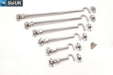 Polished Chrome Cabin Hooks – Heavy-Duty Door, Gate & Window Latches – Sizes 2" to 12" (50mm–300mm)