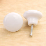 Ceramic Cabinet Knob 38mm White  – Round Door & Drawer Knob with Fixing Screw for Cupboards, Wardrobes & Furniture