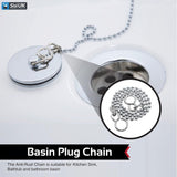 bath/kitchen sink Chrome Ball chain - 12'' - Sisi UK Ltd
