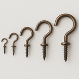 Cup Hooks Antique Bronze  – Screw-In Metal Wall Hooks for Mugs, Keys, Lights & Storage – Rustic Heavy Duty Finish