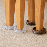 Castor Cups Spiked  – Clear & Brown – Small & Large | Anti-Slip Carpet Furniture Protectors for Chairs, Sofas & Beds