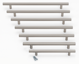 12mm Cabinet Pull Handle SSS – Satin Stainless Steel Cupboard & Drawer Handle – 96mm to 384mm Centres (Multiple Sizes Available)