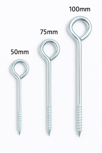 Vine Eyes – 50mm, 75mm, 100mm Screw-In Hooks for Wire, Fencing, Garden Trellis & Wall Fixings