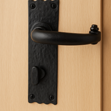 JAB Door Handles – Black Iron Bathroom & Lock Plate Handles | Traditional Wrought Iron Lever Handle Sets