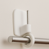 Self-Adhesive Curtain Rod Hooks – No Drill Wall Brackets for Lightweight Poles – Damage-Free Fitting – Ideal for Rental Homes