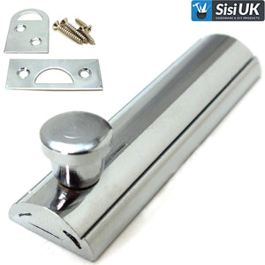 FLAT Flux Sliding Cabinet Bolt – 64mm Door & Cupboard Surface Latch/Lock – Polished Chrome, Polished Brass & Matt Black