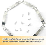 Sawtooth Canvas Chrome  Picture Hangers 45mm with Screws – Frame & Mirror Hanging Brackets for Wall Mounting