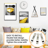 Sawtooth Canvas Chrome  Picture Hangers 45mm with Screws – Frame & Mirror Hanging Brackets for Wall Mounting