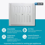 Aluminium Adjustable Air Vent – Silver Metal Hit & Miss Ventilation Cover for Openings 9"x3", 9"x6", 9"x9" – Double Brick Wall & Indoor Use