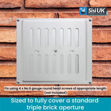 Aluminium Adjustable Air Vent – Silver Metal Hit & Miss Ventilation Cover for Openings 9"x3", 9"x6", 9"x9" – Double Brick Wall & Indoor Use