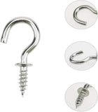 Polished Chrome Shouldered Cup Hooks – Screw-In Metal Wall Hooks for Mugs, Keys, Lights & Storage – Heavy Duty Shiny Finish