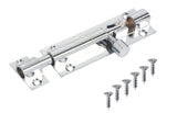 Polished Chrome Slide Bolts – Straight & Necked – Sizes 38mm, 50mm, 75mm, 100mm, 150mm – Bathroom, Toilet & Shed Door Latches