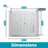 Aluminium Adjustable Air Vent – Silver Metal Hit & Miss Ventilation Cover for Openings 9"x3", 9"x6", 9"x9" – Double Brick Wall & Indoor Use