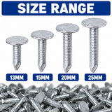 Clout Nails - Heavy Duty - for Wood & Roofing – Galvanised Steel – 13mm, 15mm, 20mm, 25mm – Pack for Joinery, Upholstery & Carpentry