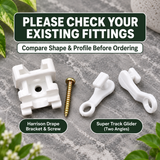 Lever Lock Curtain Track Brackets & NOVA DELUXE Curtain Gliders – 5 Brackets + 20 Runners