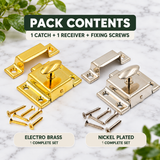 Cupboard Box Catch – EB & NP Finish Latch for Cabinet, Chest, Trunk, Drawer & Storage Box